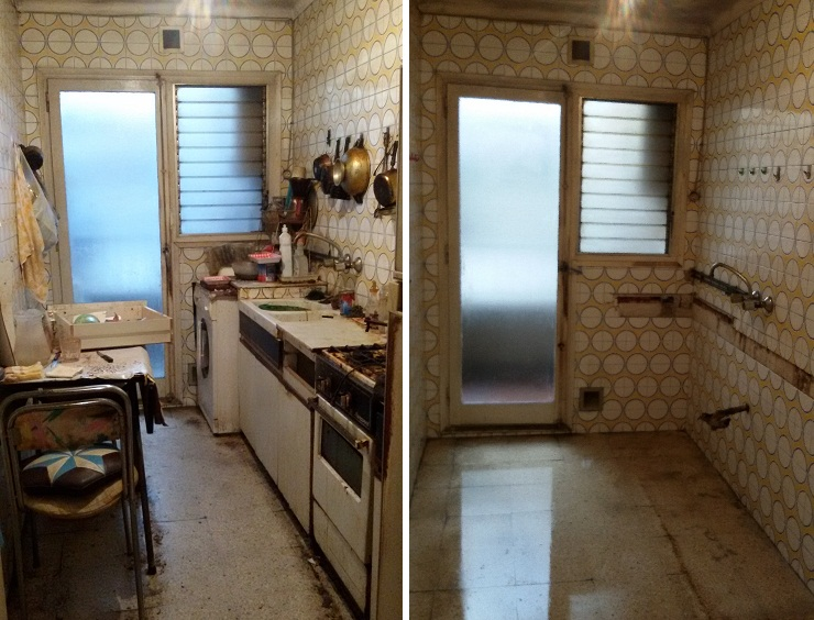 Cocina vacía tras desmontaje profesional